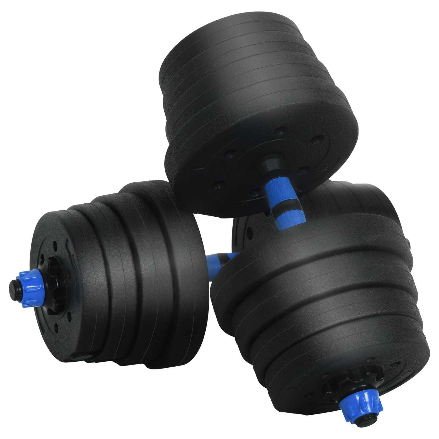 Set di Manubri 2-in-1 40kg Nero e Blu Cemento e sabbia di ferro | homemem39