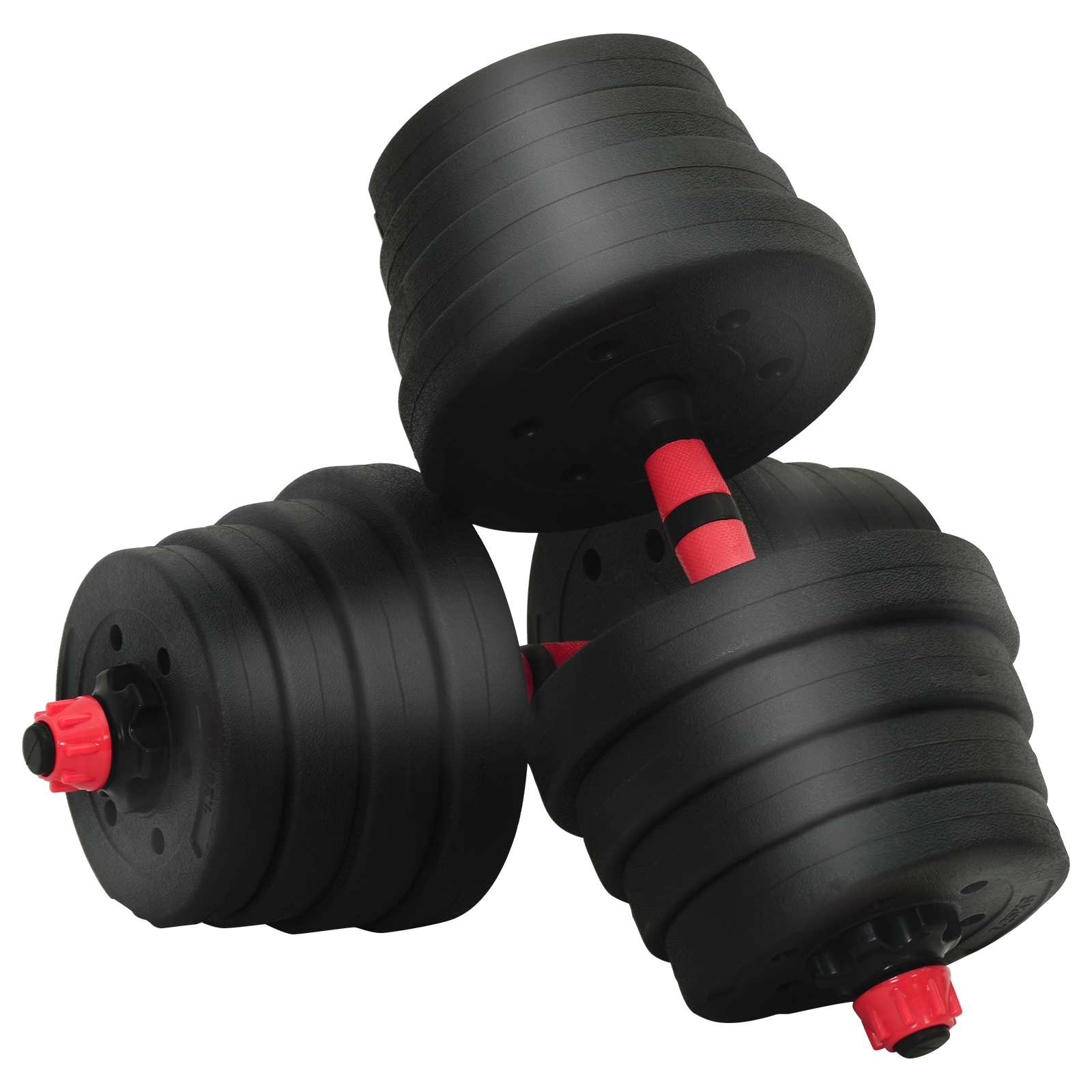 Set di Manubri 4-in-1 40kg Nero e Rosso | homemem39
