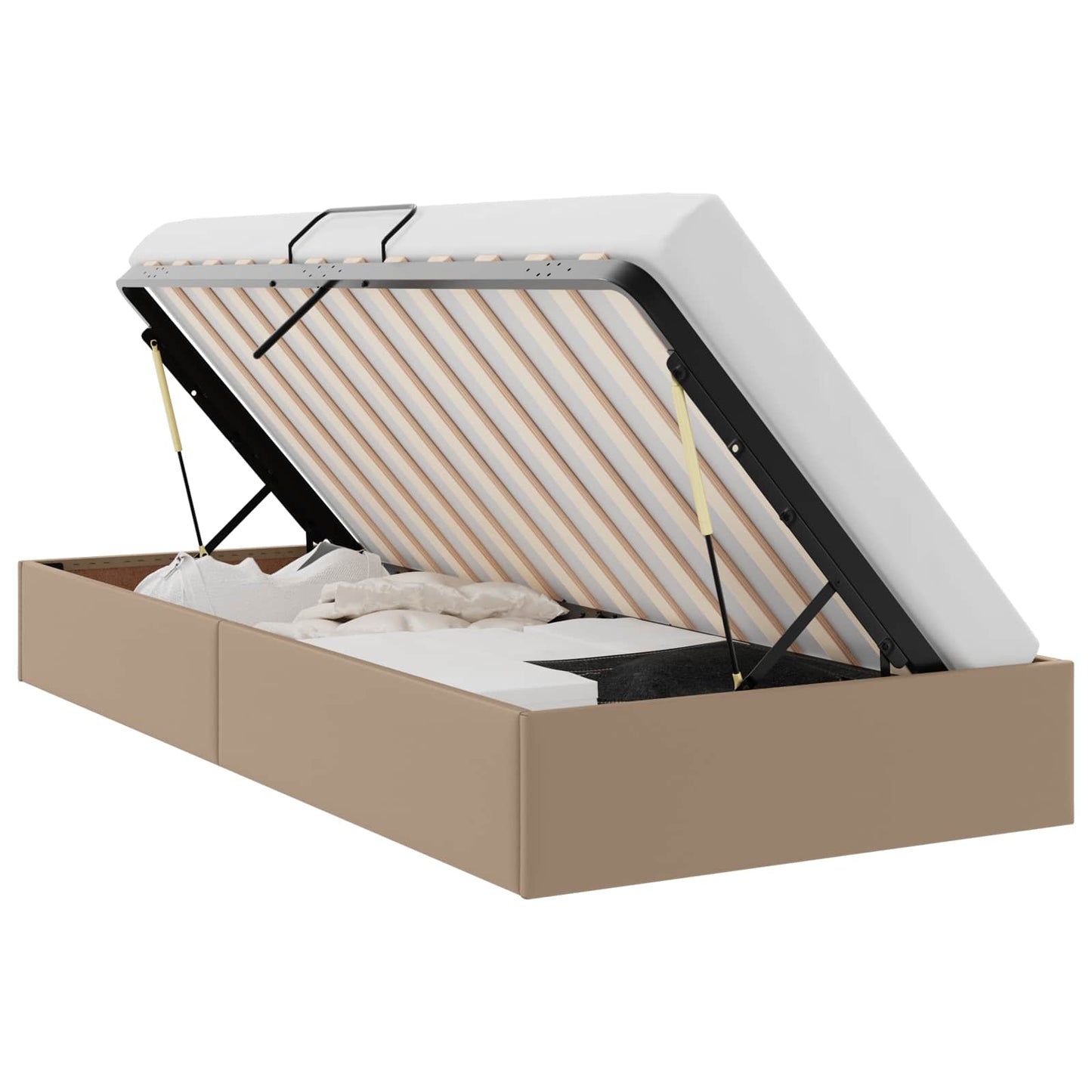 Letto ottomano Cappuccino 90 x 190 cm Pelle Sintetica