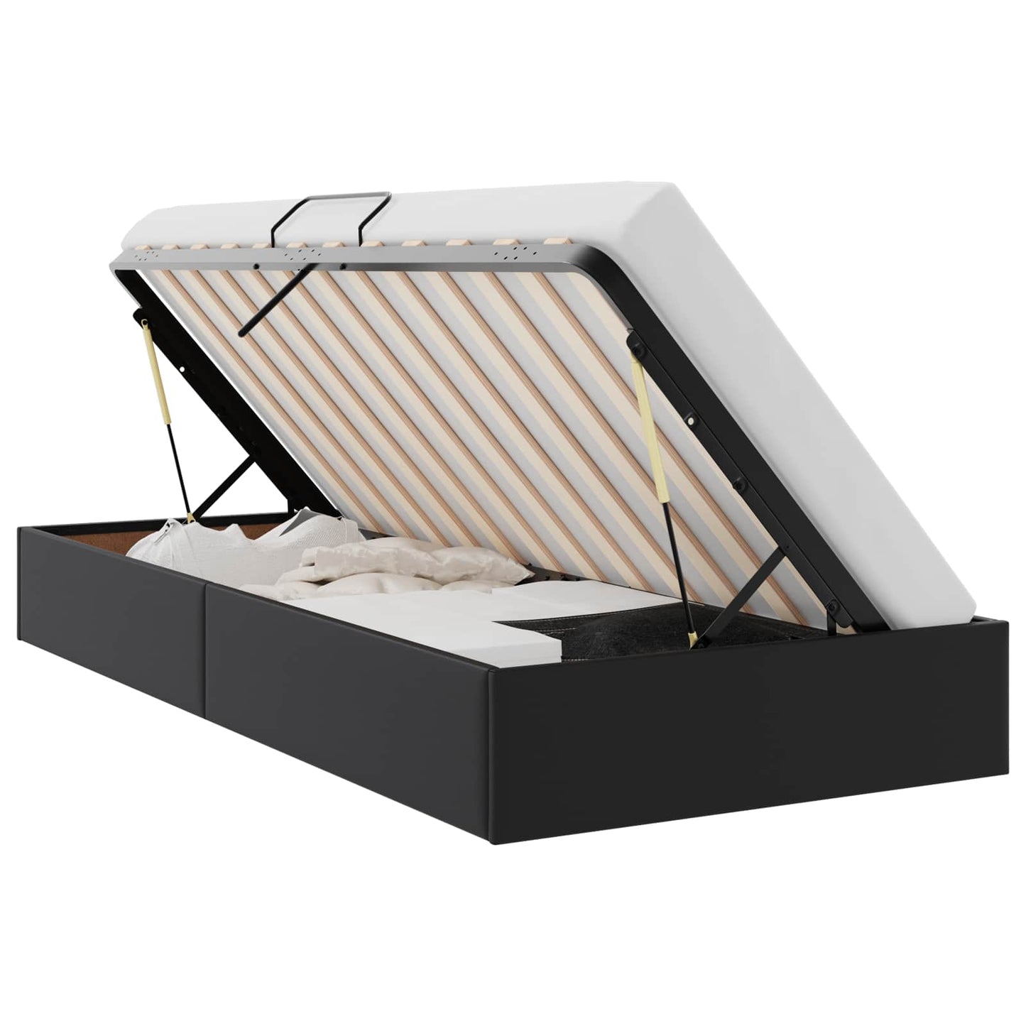 Letto ottomano Nero 90 x 200 cm Pelle Sintetica | homemem39