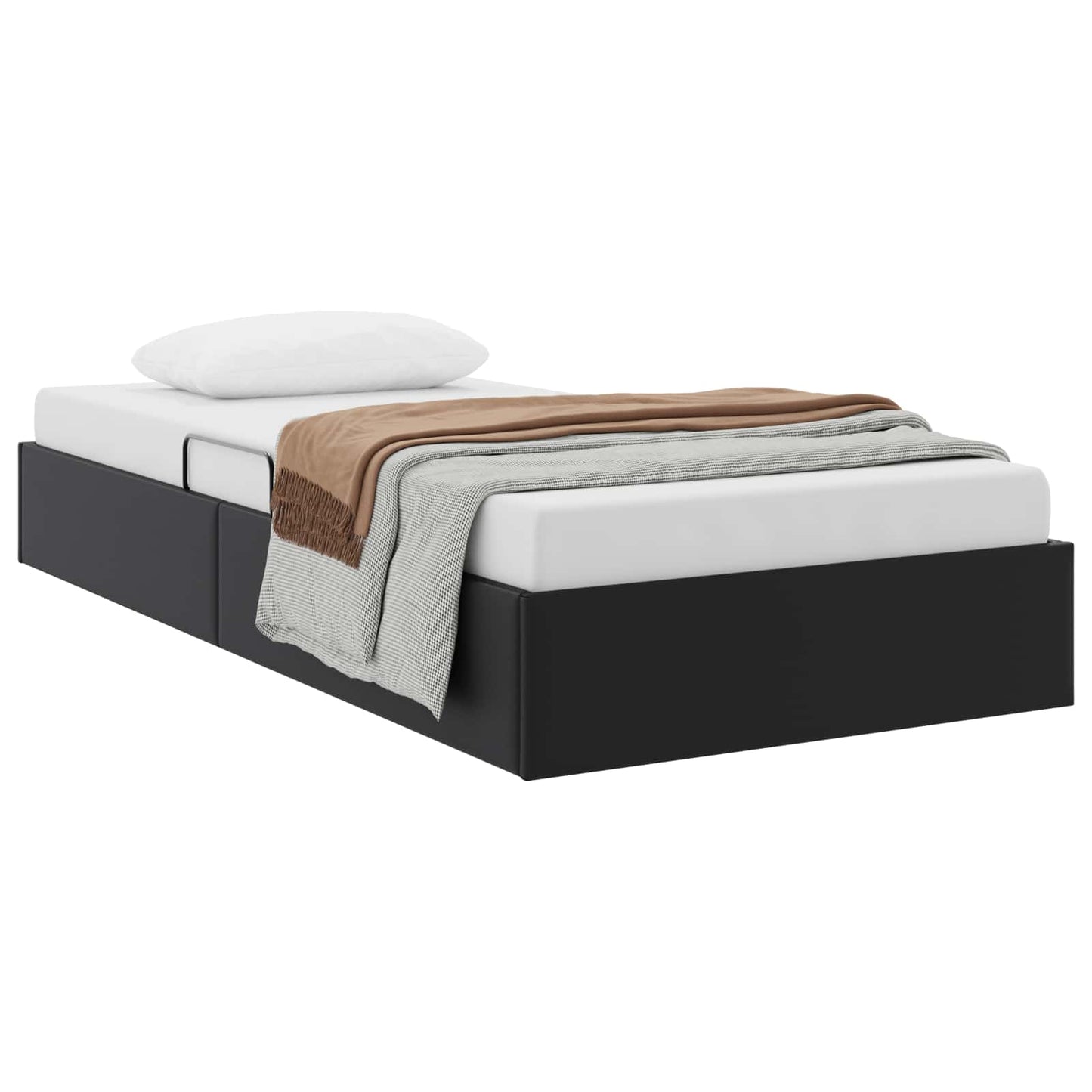 Letto ottomano Nero 90 x 200 cm Pelle Sintetica | homemem39