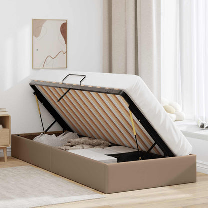 Letto ottomano Cappuccino 90 x 200 cm Pelle Sintetica | homemem39