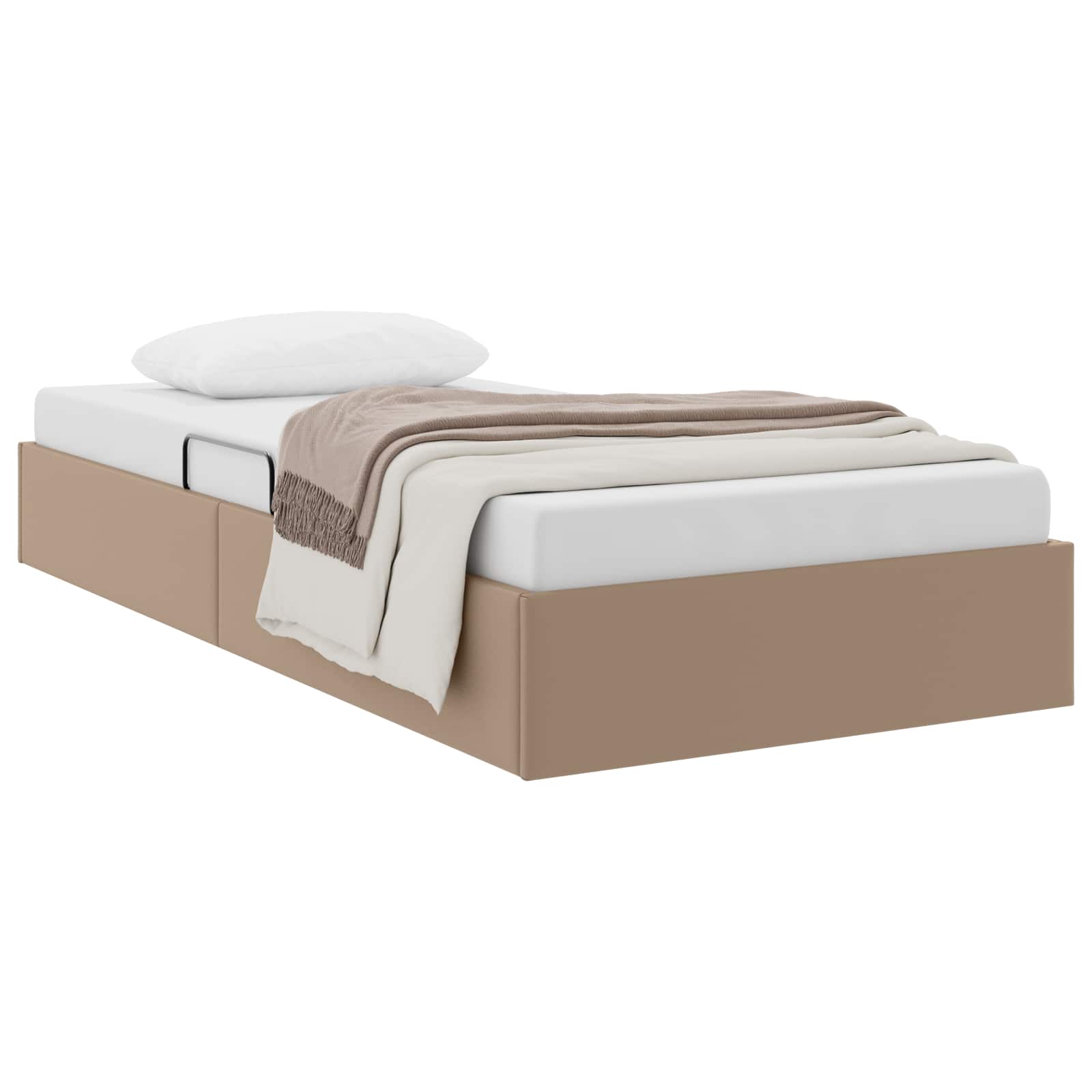 Letto ottomano Cappuccino 90 x 200 cm Pelle Sintetica | homemem39