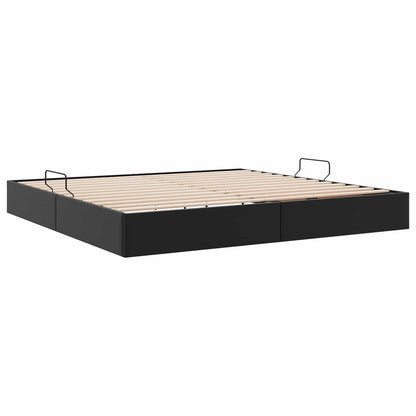 Letto ottomano Nero 200 x 200 cm Pelle Sintetica | homemem39