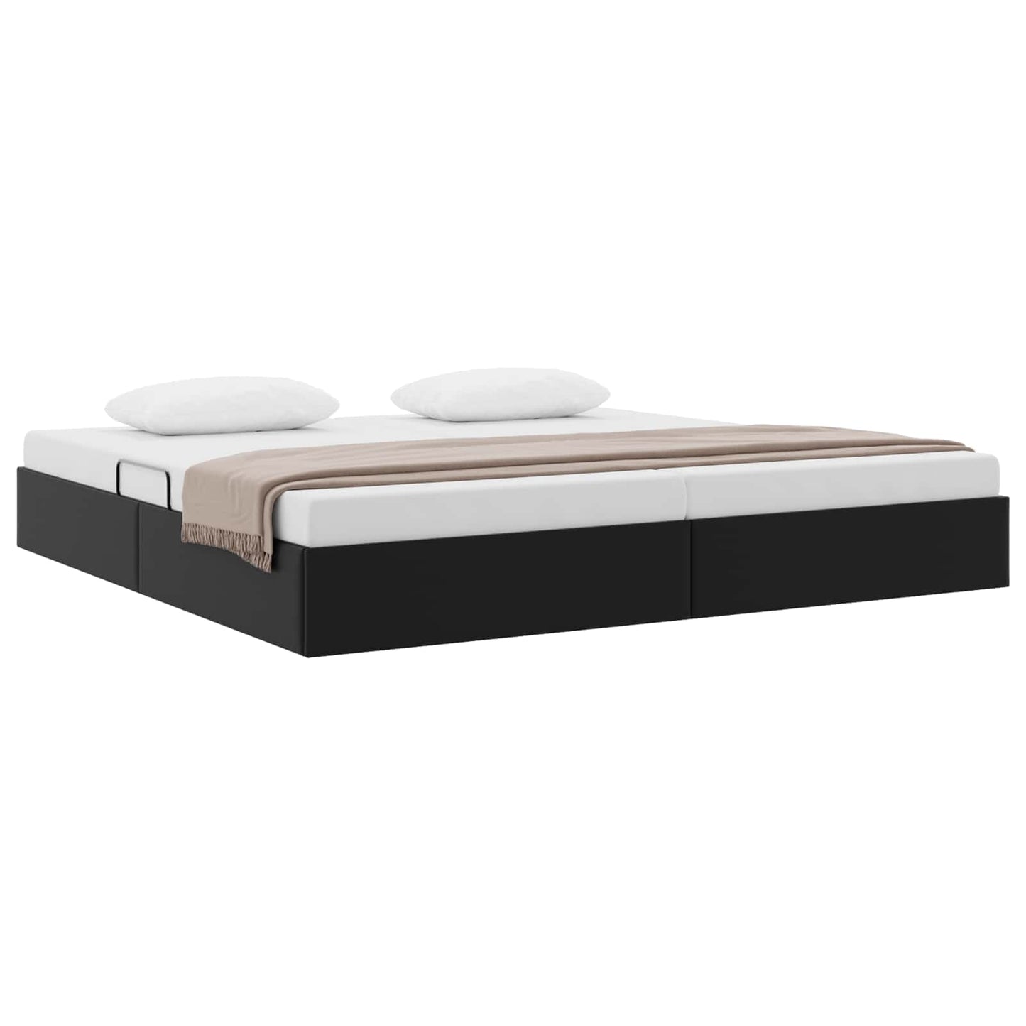 Letto ottomano Nero 200 x 200 cm Pelle Sintetica | homemem39