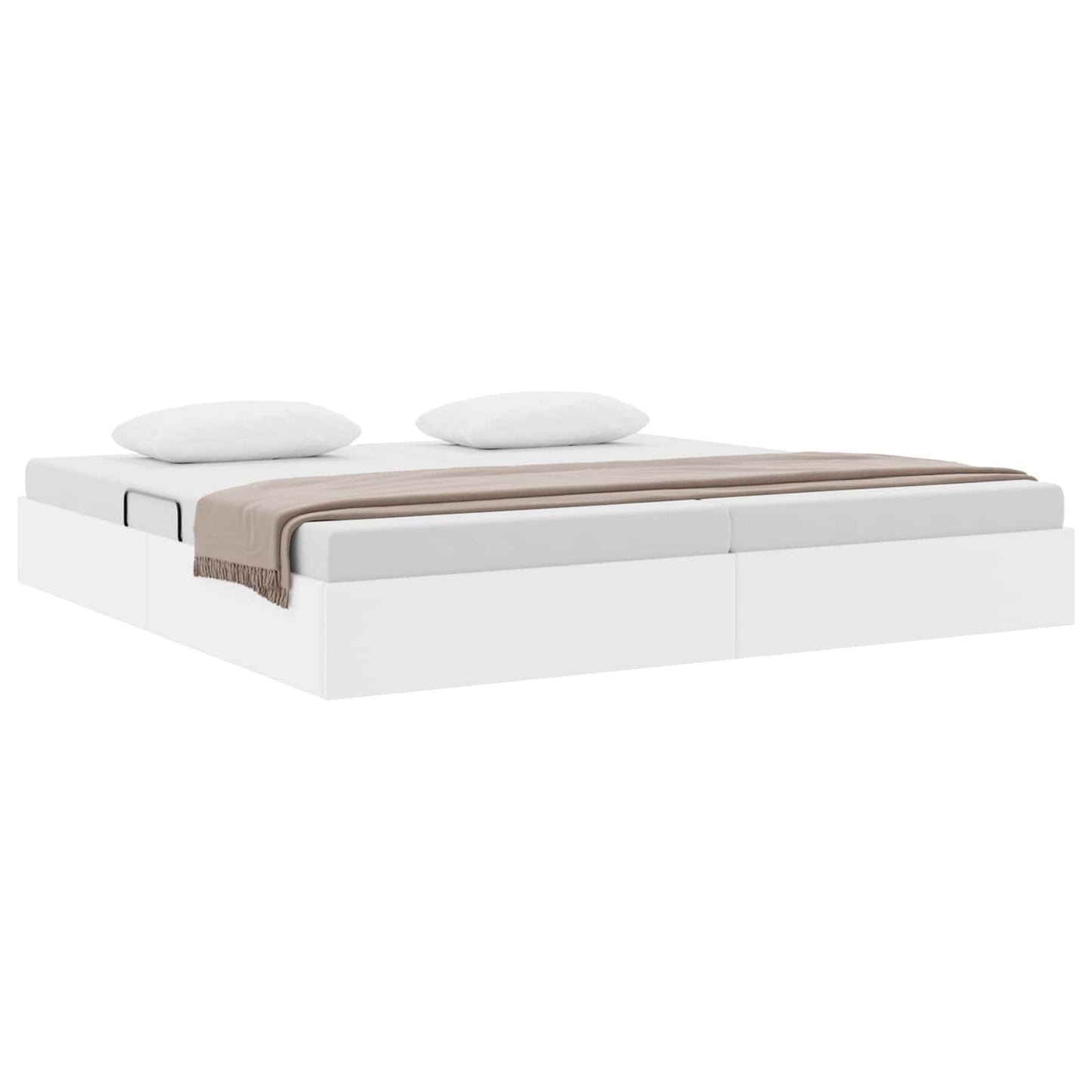 Letto ottomano Bianco Puro 200 x 200 cm Pelle Sintetica | homemem39