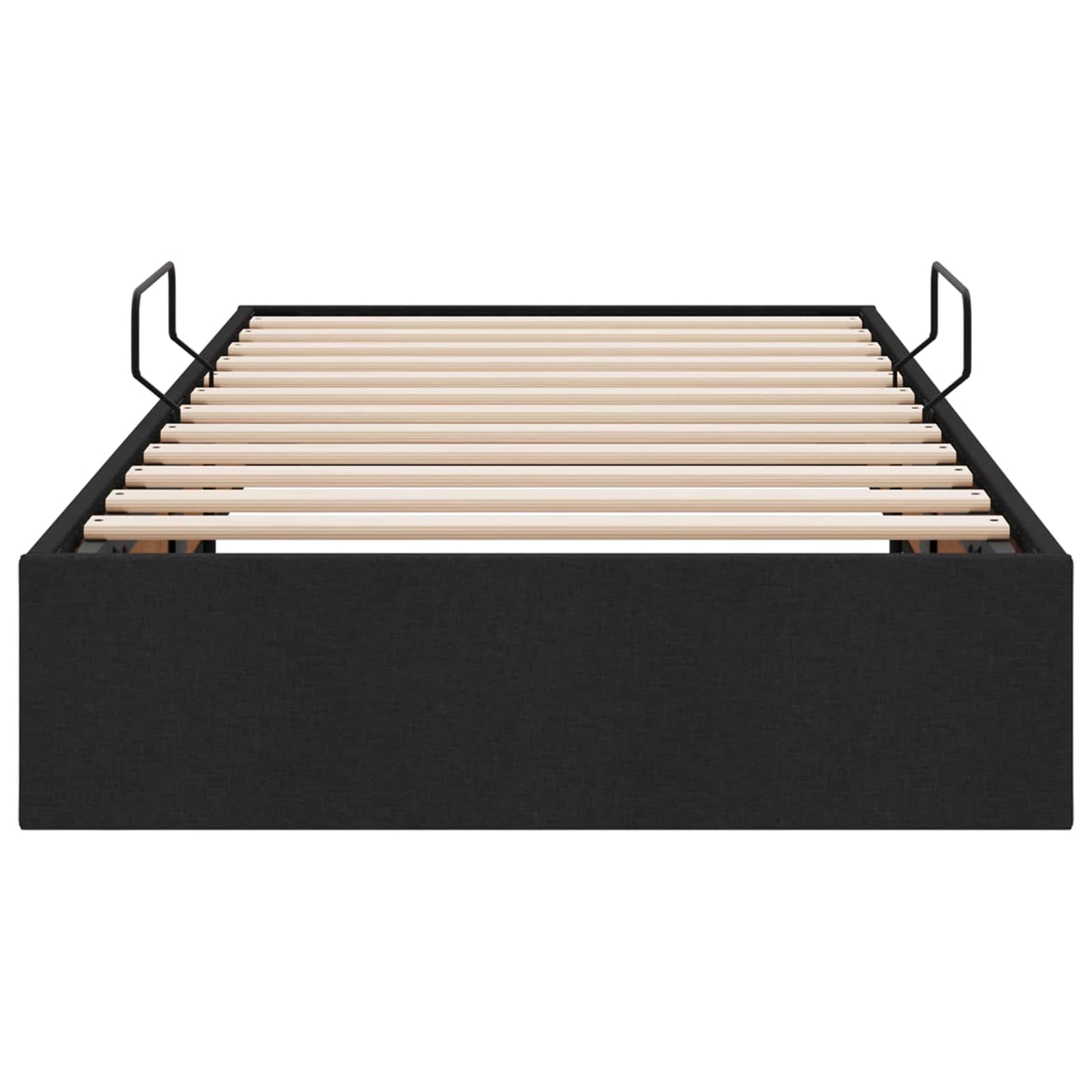 Letto ottomano con archiviazione Nero 90 x 190 cm Tessuto | homemem39