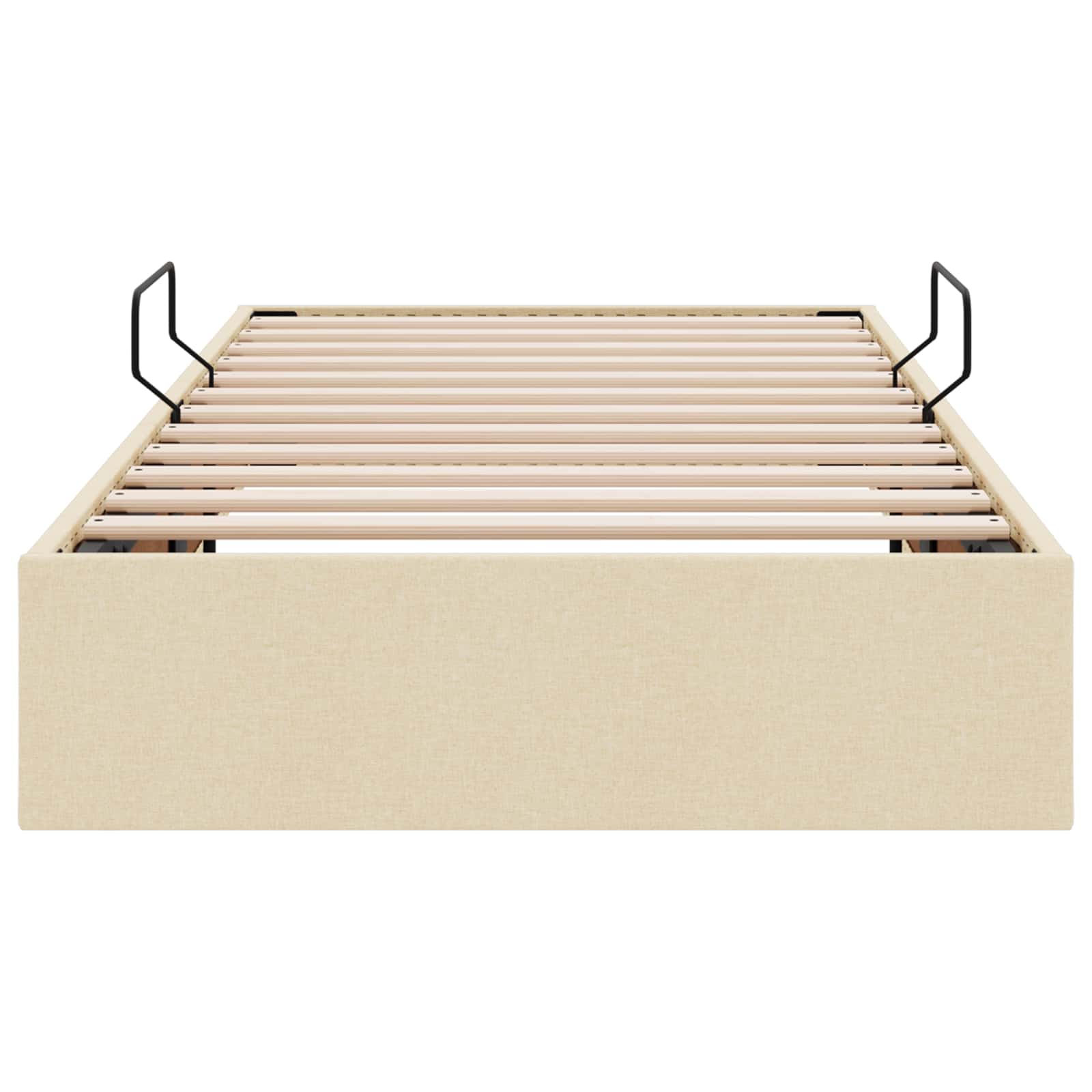 Letto ottomano con archiviazione Crema 90 x 190 cm Tessuto | homemem39