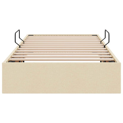 Letto ottomano con archiviazione Crema 90 x 190 cm Tessuto | homemem39
