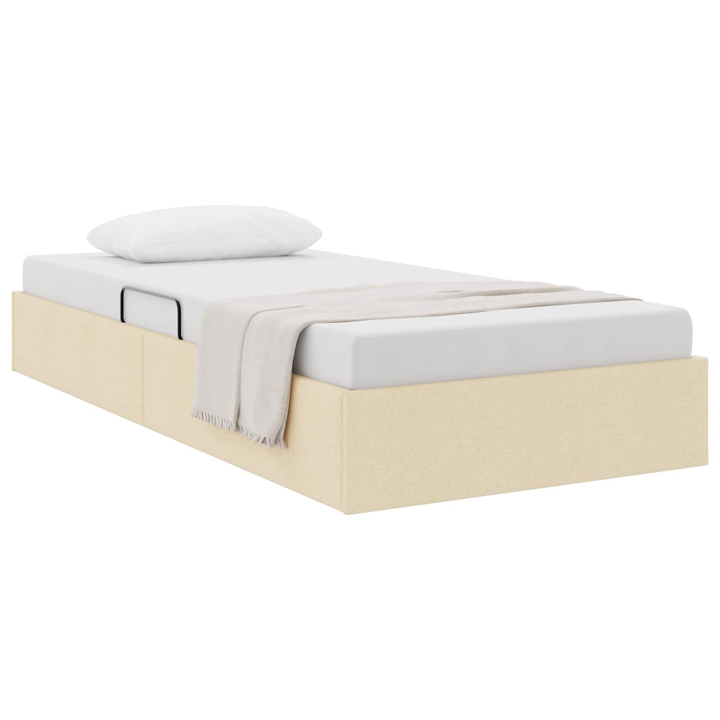 Letto ottomano con archiviazione Crema 90 x 190 cm Tessuto | homemem39