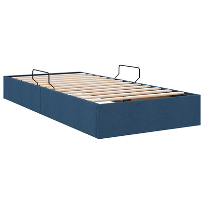 Letto ottomano con archiviazione Blu 90 x 190 cm Tessuto | homemem39