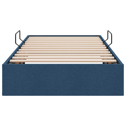 Letto ottomano con archiviazione Blu 90 x 190 cm Tessuto | homemem39