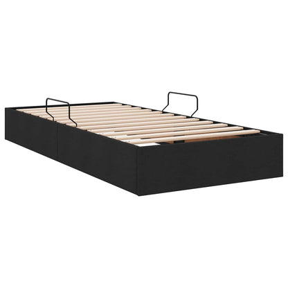 Letto ottomano con archiviazione Nero 90 x 200 cm Tessuto | homemem39