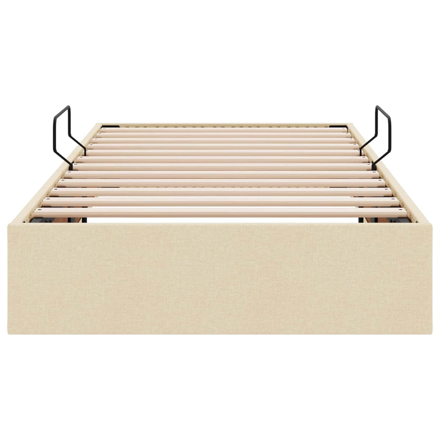 Letto ottomano con archiviazione Crema 90 x 200 cm Tessuto | homemem39