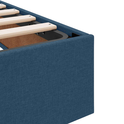 Letto ottomano con archiviazione Blu 90 x 200 cm Tessuto | homemem39