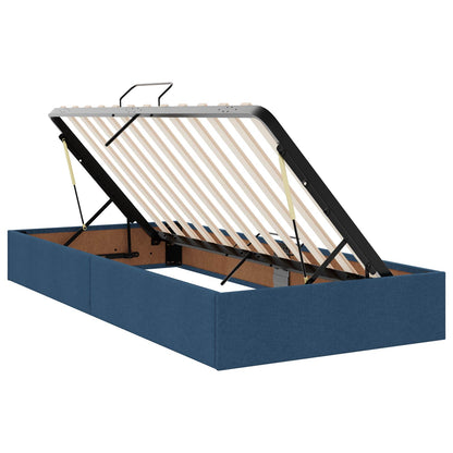 Letto ottomano con archiviazione Blu 90 x 200 cm Tessuto | homemem39