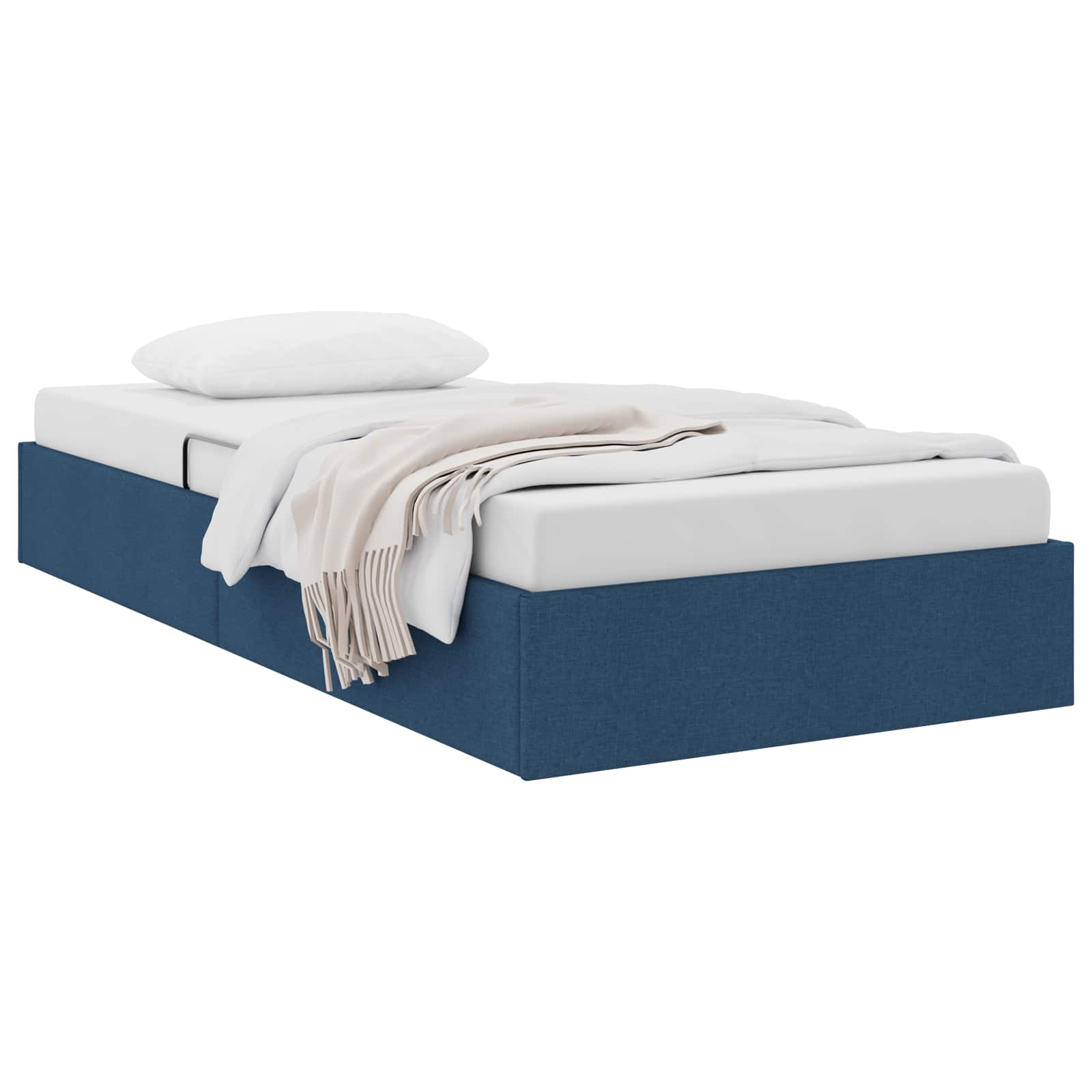 Letto ottomano con archiviazione Blu 90 x 200 cm Tessuto | homemem39