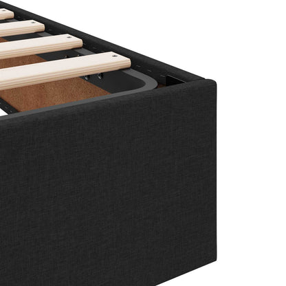 Letto ottomano con archiviazione Nero 100 x 200 cm Tessuto | homemem39