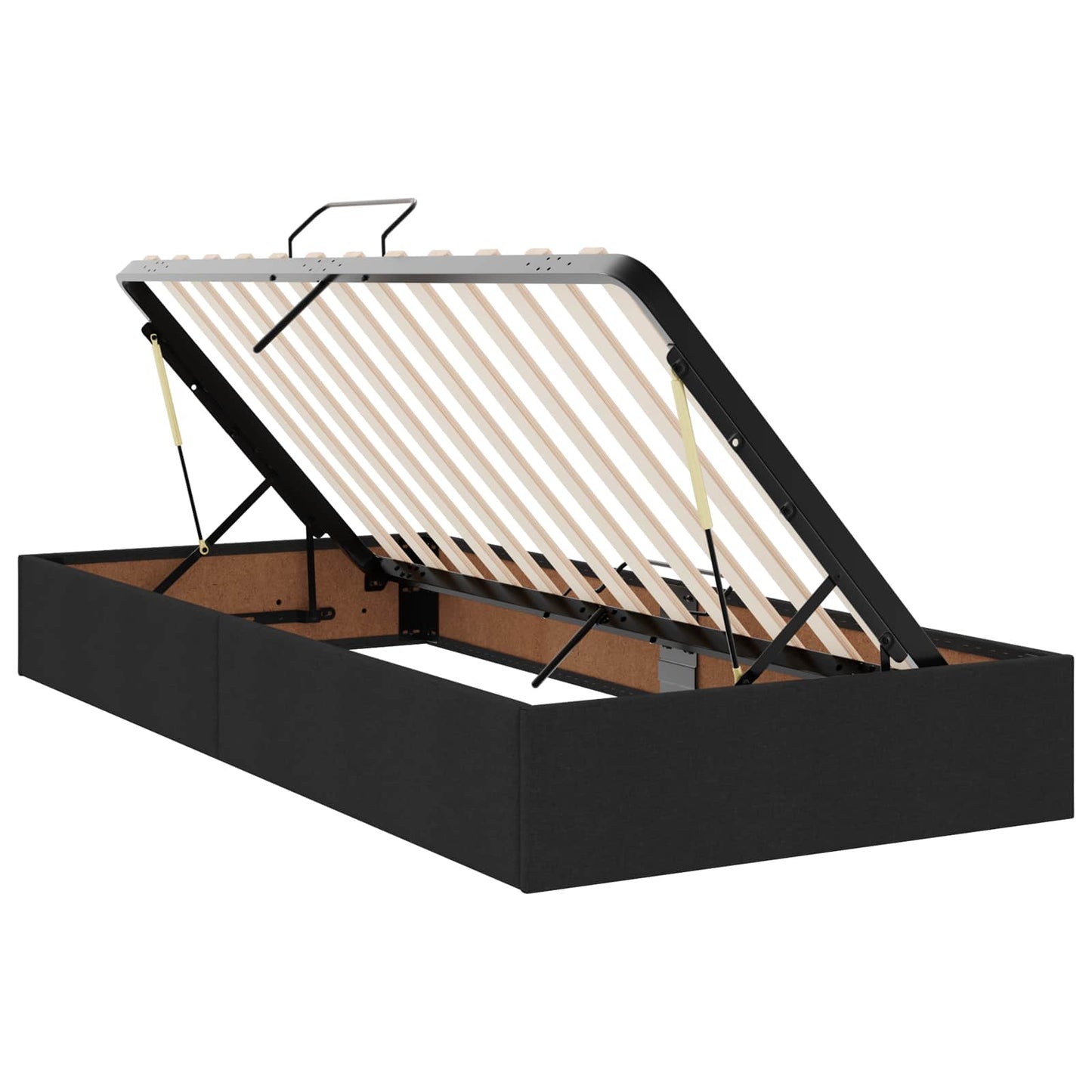 Letto ottomano con archiviazione Nero 100 x 200 cm Tessuto | homemem39