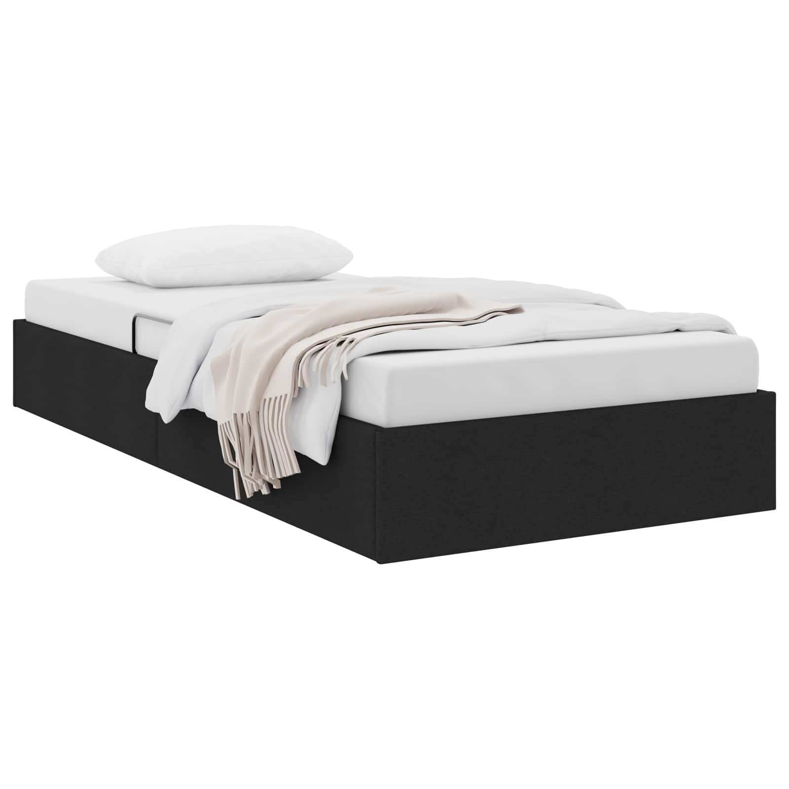 Letto ottomano con archiviazione Nero 100 x 200 cm Tessuto | homemem39