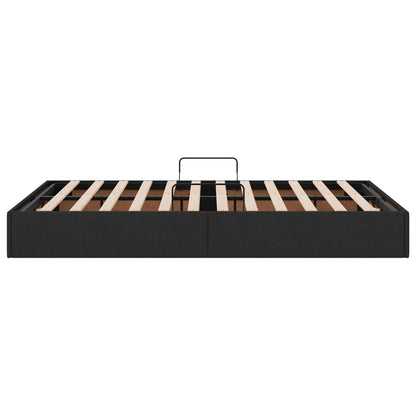 Letto ottomano con archiviazione Nero 120 x 200 cm Tessuto | homemem39