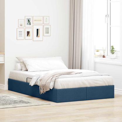 Letto ottomano con archiviazione Blu 120 x 200 cm Tessuto | homemem39