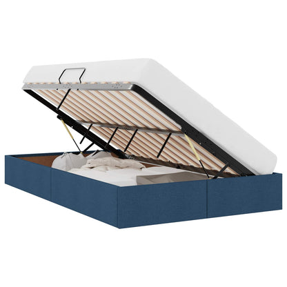 Letto ottomano con archiviazione Blu 120 x 200 cm Tessuto | homemem39