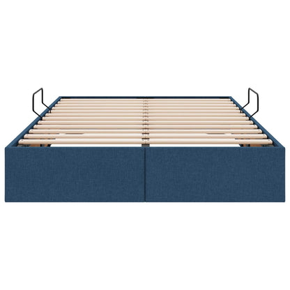 Letto ottomano con archiviazione Blu 120 x 200 cm Tessuto | homemem39