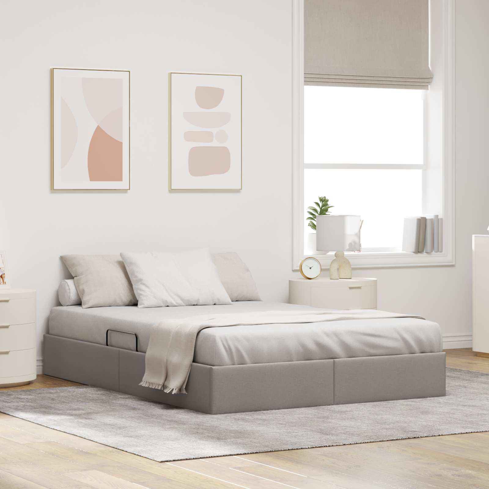 Letto ottomano con archiviazione Talpa 140 x 190 cm Tessuto | homemem39