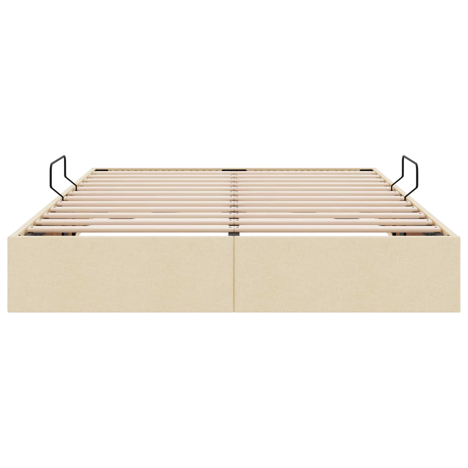 Letto ottomano con archiviazione Crema 140 x 190 cm Tessuto | homemem39