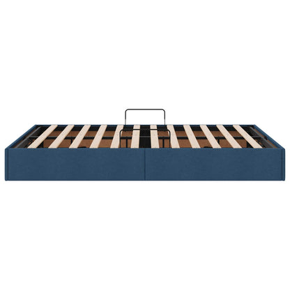 Letto ottomano con archiviazione Blu 140 x 190 cm Tessuto | homemem39