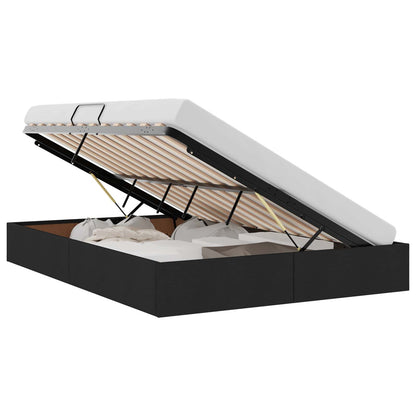 Letto ottomano con archiviazione Nero 140 x 200 cm Tessuto | homemem39