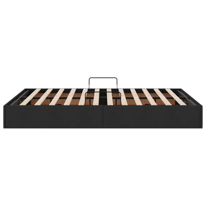 Letto ottomano con archiviazione Nero 140 x 200 cm Tessuto | homemem39