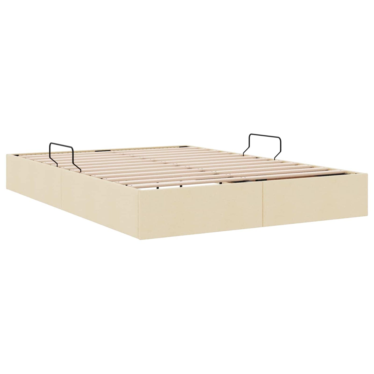 Letto ottomano con archiviazione Crema 140 x 200 cm Tessuto | homemem39
