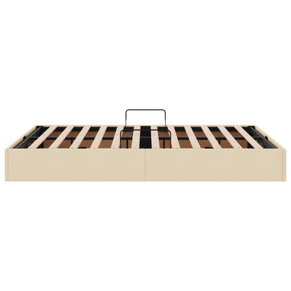 Letto ottomano con archiviazione Crema 140 x 200 cm Tessuto | homemem39