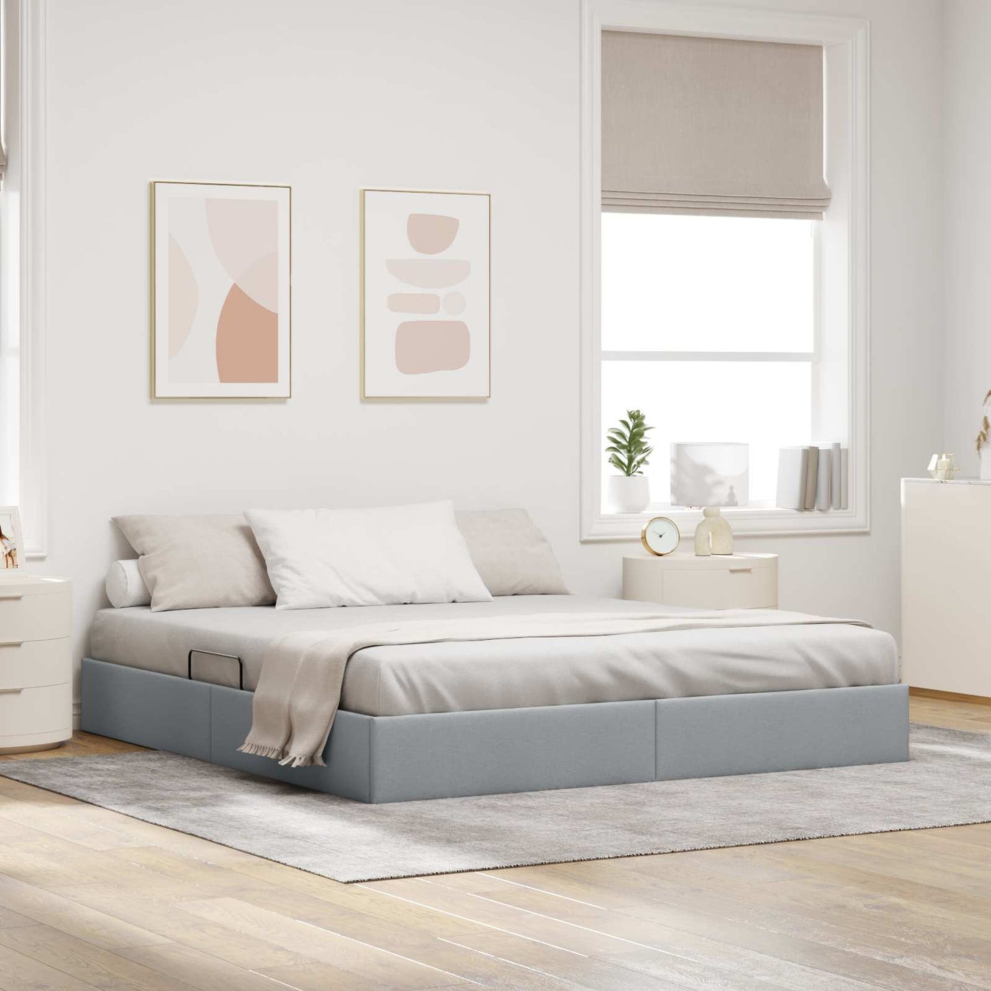 Letto ottomano Grigio chiaro 160 x 200 cm Tessuto | homemem39