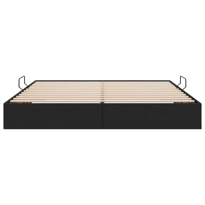 Letto ottomano con archiviazione Nero 160 x 200 cm Tessuto | homemem39