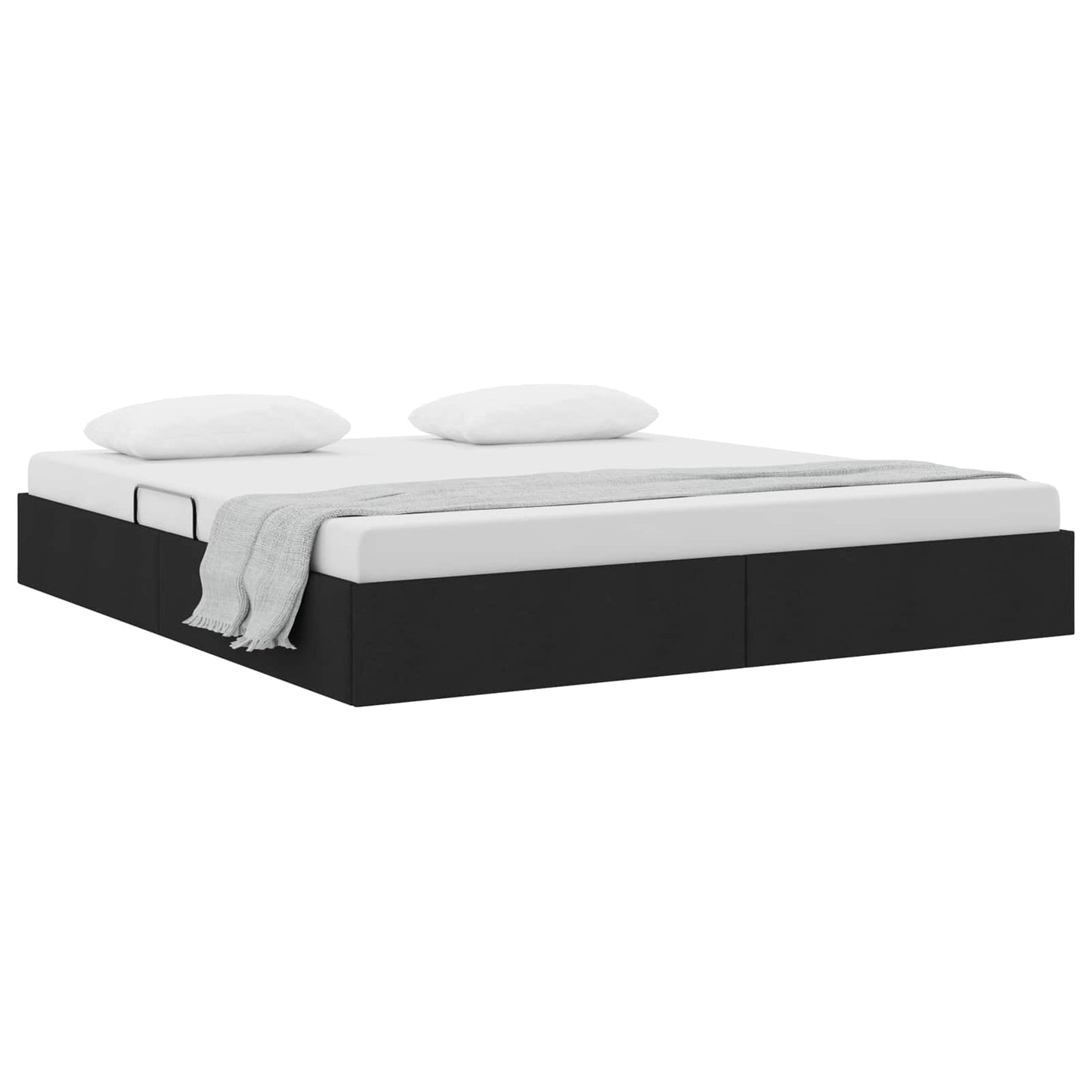 Letto ottomano con archiviazione Nero 160 x 200 cm Tessuto | homemem39