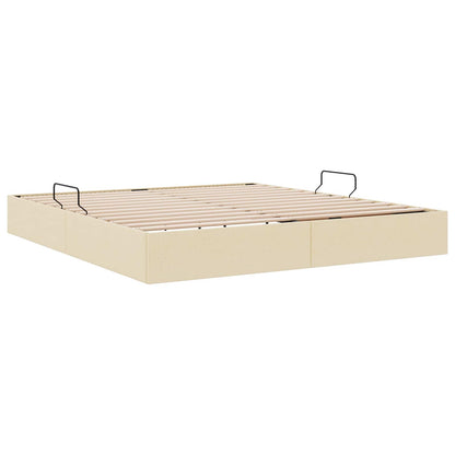 Letto ottomano con archiviazione Crema 160 x 200 cm Tessuto | homemem39