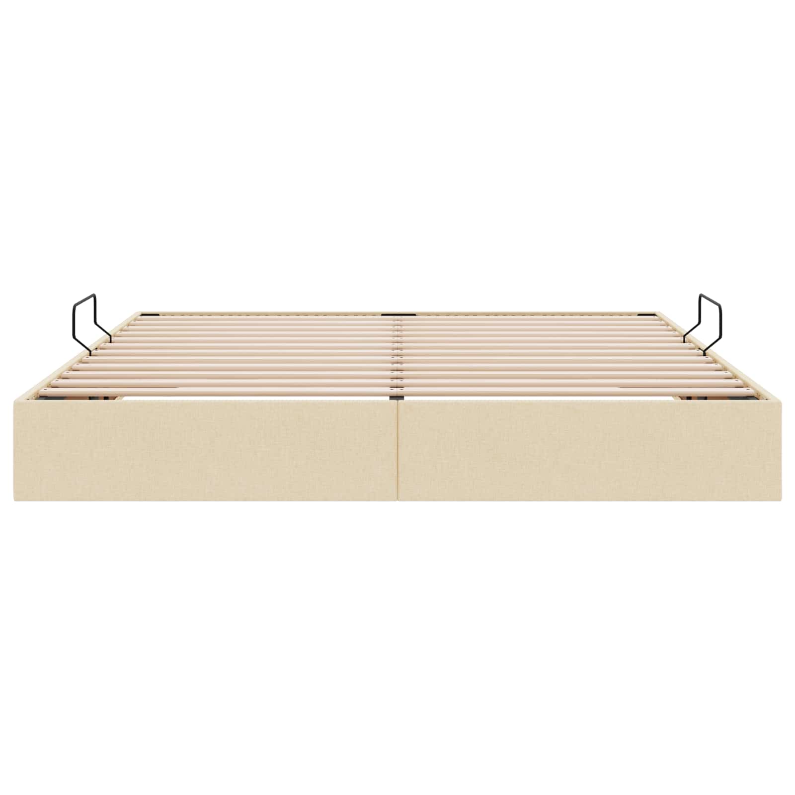 Letto ottomano con archiviazione Crema 160 x 200 cm Tessuto | homemem39