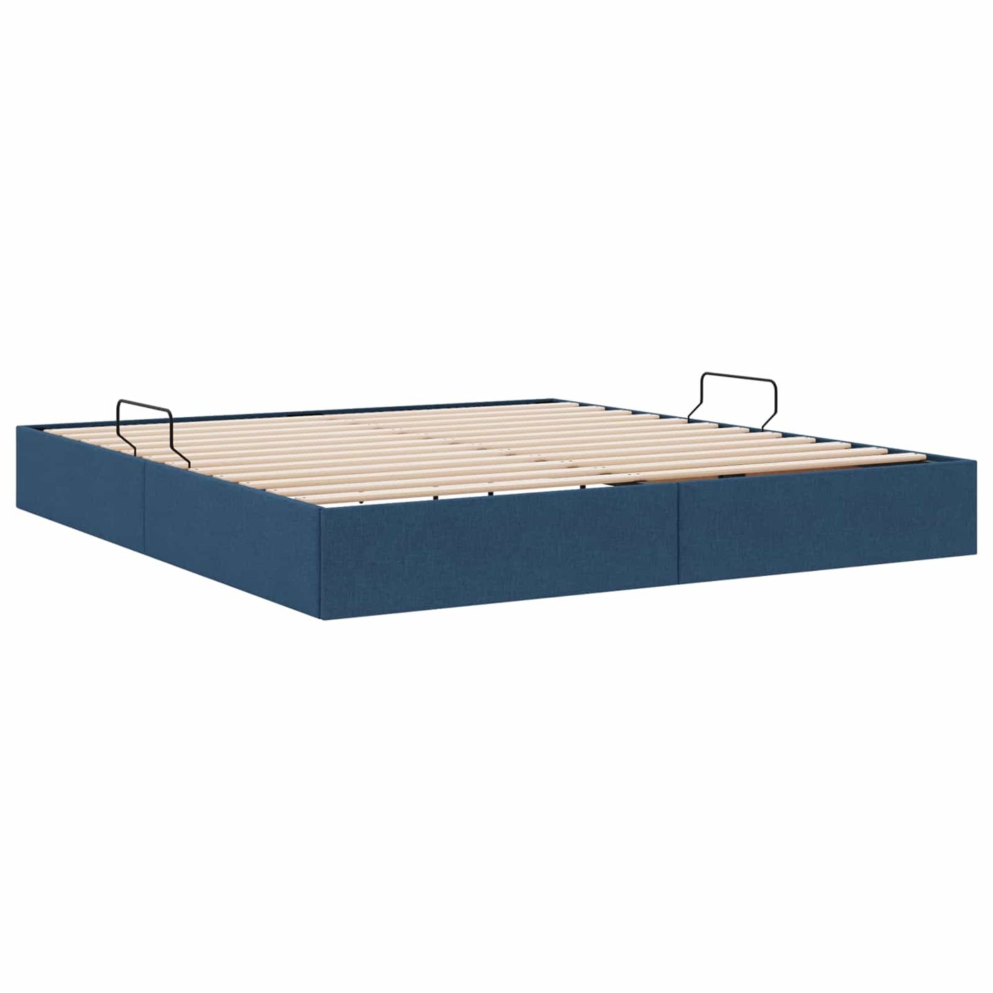 Letto ottomano con archiviazione Blu 160 x 200 cm Tessuto | homemem39