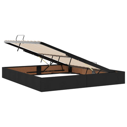 Letto ottomano con archiviazione Nero 180 x 200 cm Tessuto | homemem39