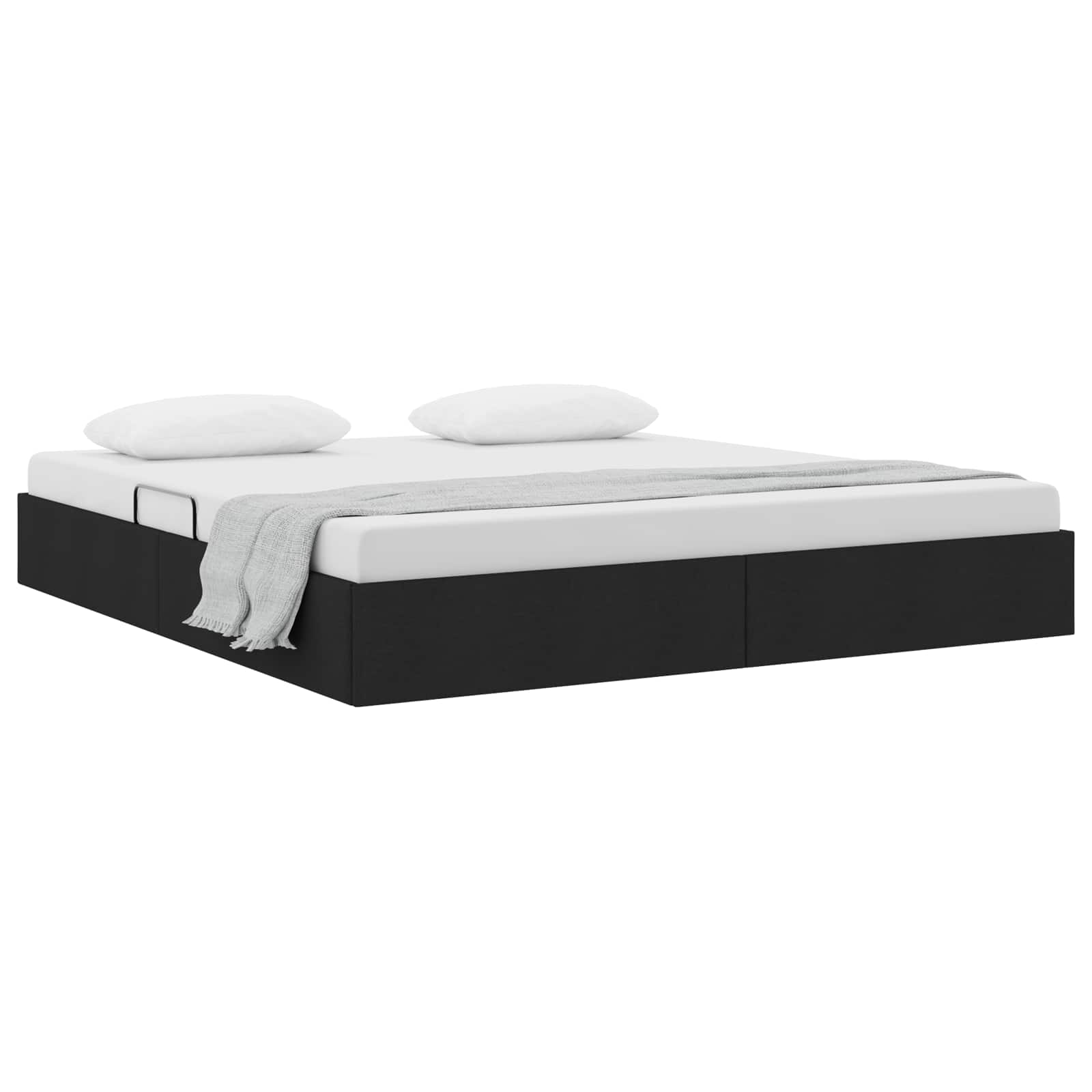 Letto ottomano con archiviazione Nero 180 x 200 cm Tessuto | homemem39