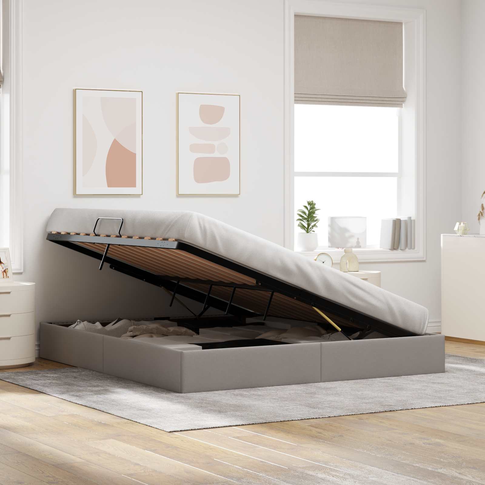Letto ottomano con archiviazione Talpa 180 x 200 cm Tessuto | homemem39