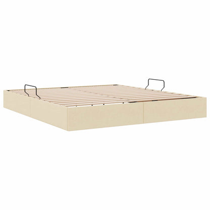Letto ottomano con archiviazione Crema 180 x 200 cm Tessuto | homemem39