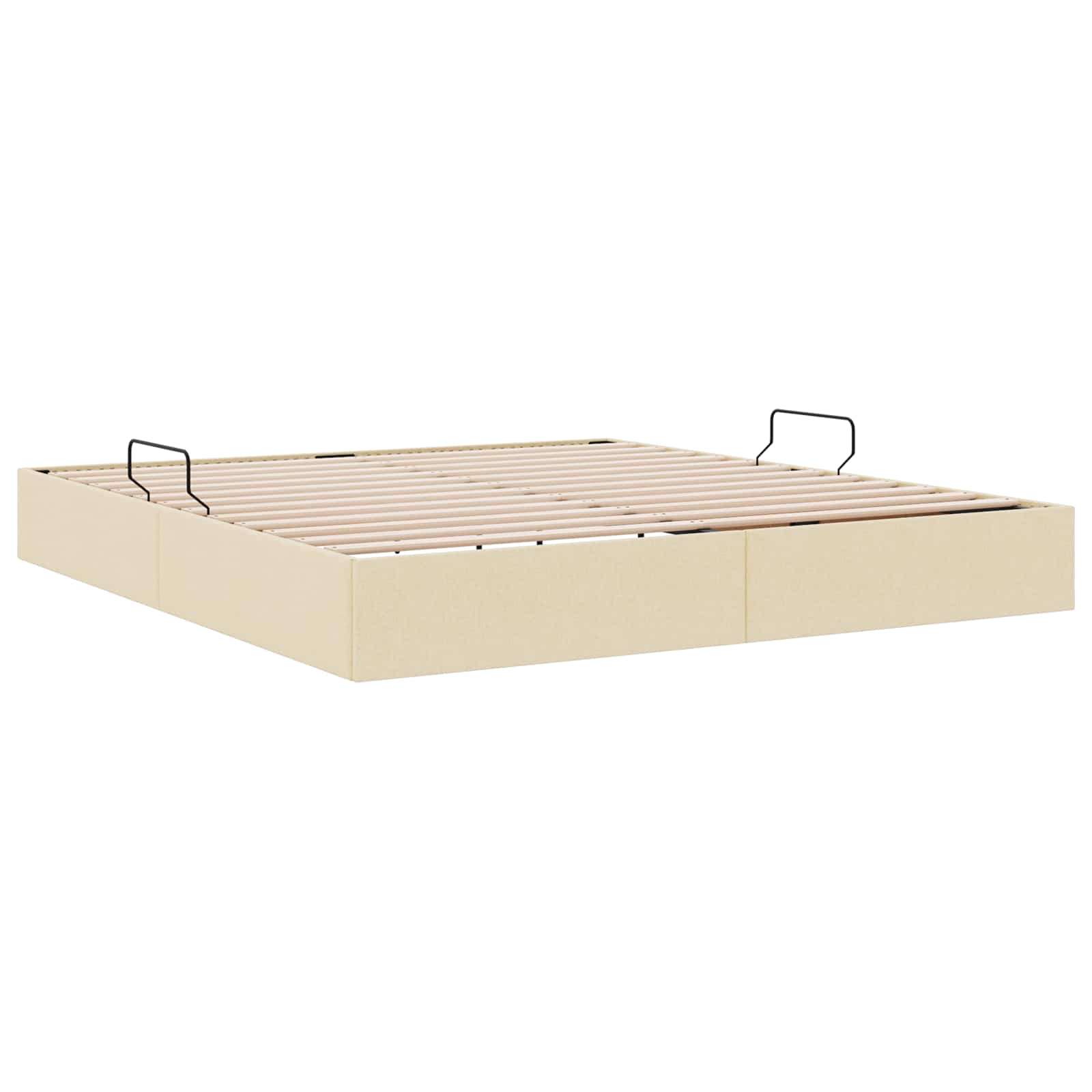 Letto ottomano con archiviazione Crema 180 x 200 cm Tessuto | homemem39