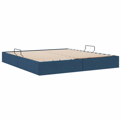 Letto ottomano con archiviazione Blu 180 x 200 cm Tessuto | homemem39