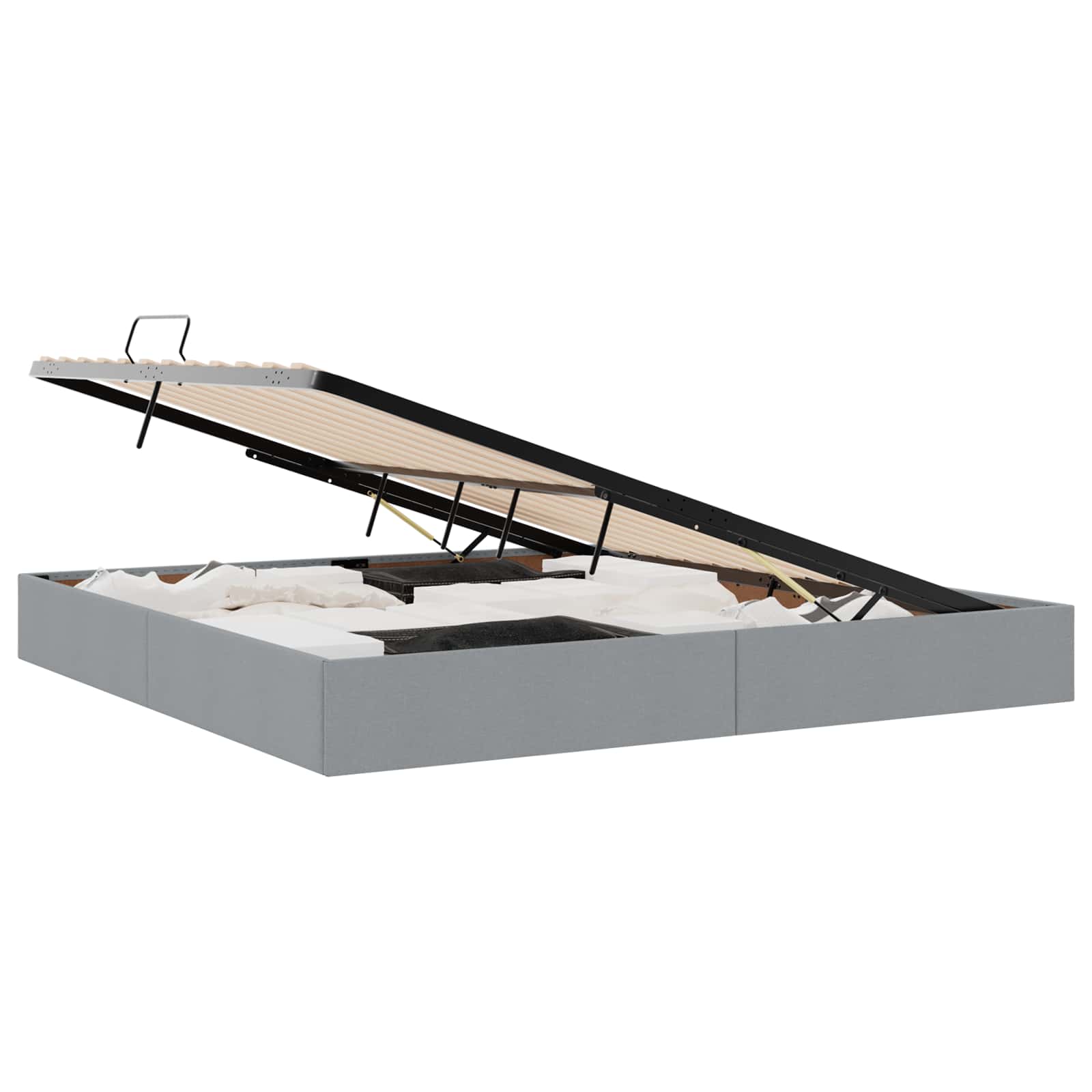 Letto ottomano Grigio chiaro 200 x 200 cm Tessuto | homemem39