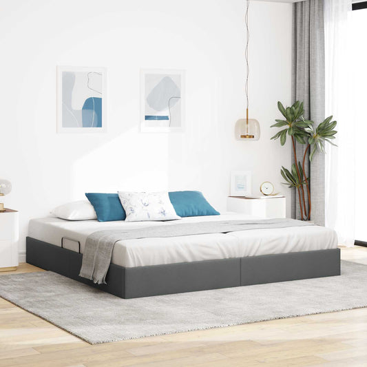 Letto ottomano Grigio scuro 200 x 200 cm Tessuto - homemem39