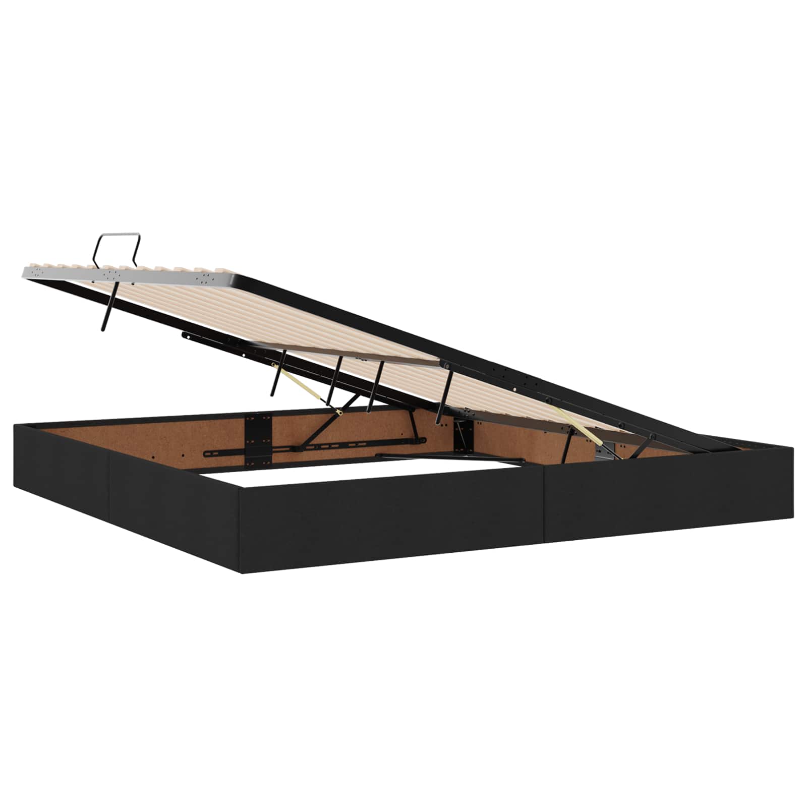 Letto ottomano con archiviazione Nero 200 x 200 cm Tessuto | homemem39